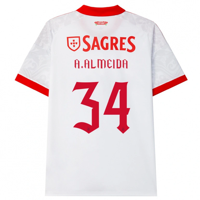 Danxen Men Andre Almeida #34 White Red Yellow Away Jersey 2026/27 T-Shirt