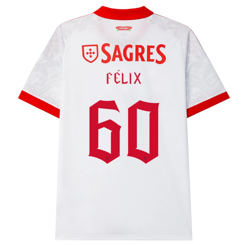 Danxen Men Nuno Félix #60 White Red Yellow Away Jersey 2026/27 T-Shirt