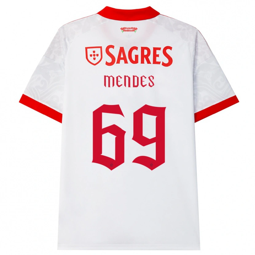 Danxen Men Vladimir Mendes #69 White Red Yellow Away Jersey 2026/27 T-Shirt