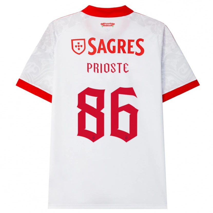 Danxen Men Diogo Prioste #86 White Red Yellow Away Jersey 2026/27 T-Shirt