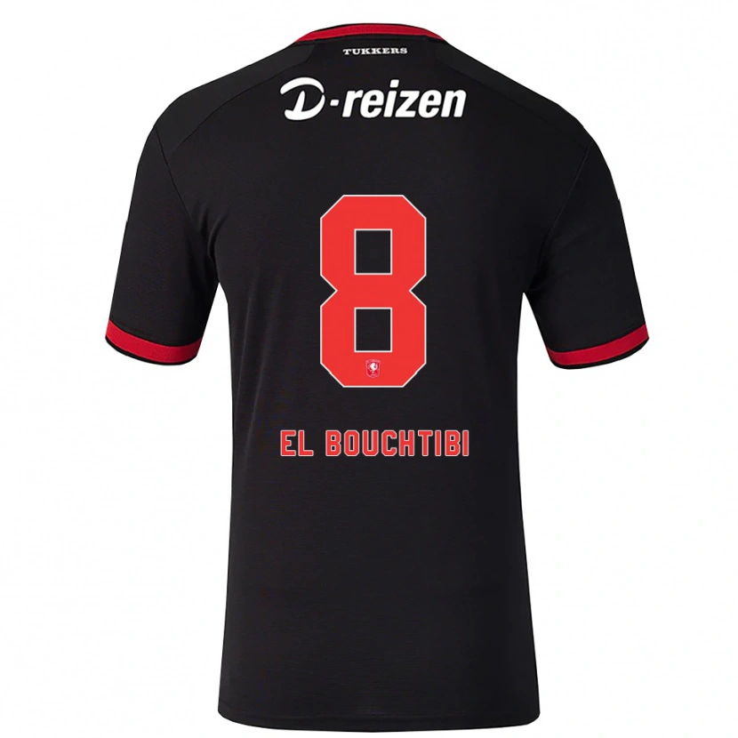 Danxen Men Ilias El Bouchtibi #8 Red White Black Away Jersey 2026/27 T-Shirt