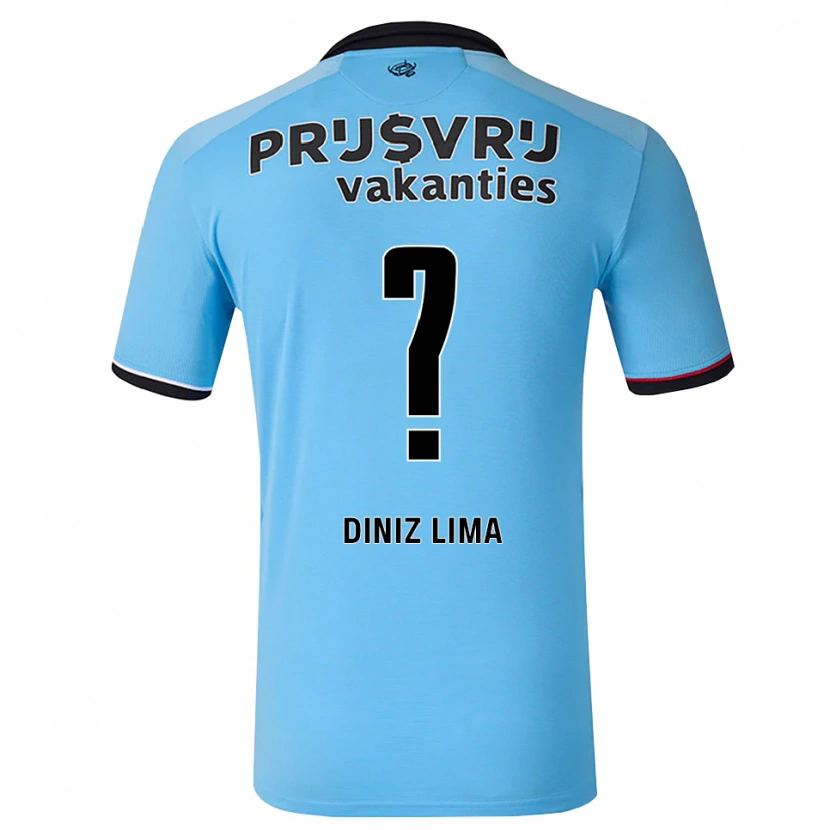 Danxen Men Lucas Diniz Lima #0 Deep Sky Blue Black Red Away Jersey 2026/27 T-Shirt