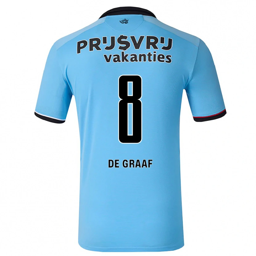Danxen Men Esmee De Graaf #8 Deep Sky Blue Black Red Away Jersey 2026/27 T-Shirt