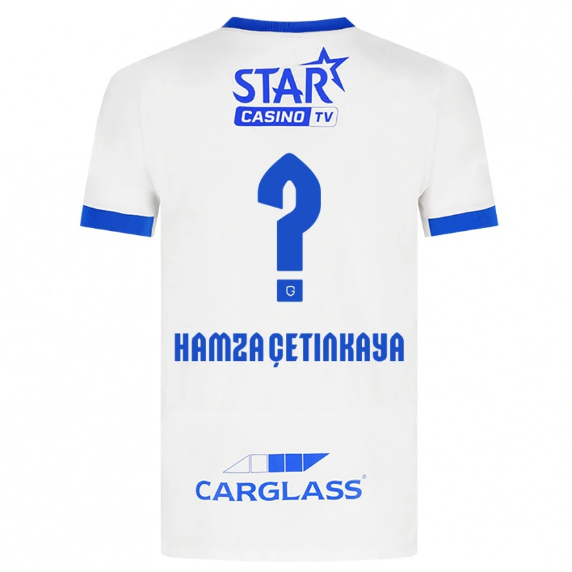 Danxen Men Ayaz Hamza Çetinkaya #0 White Blue Away Jersey 2026/27 T-Shirt