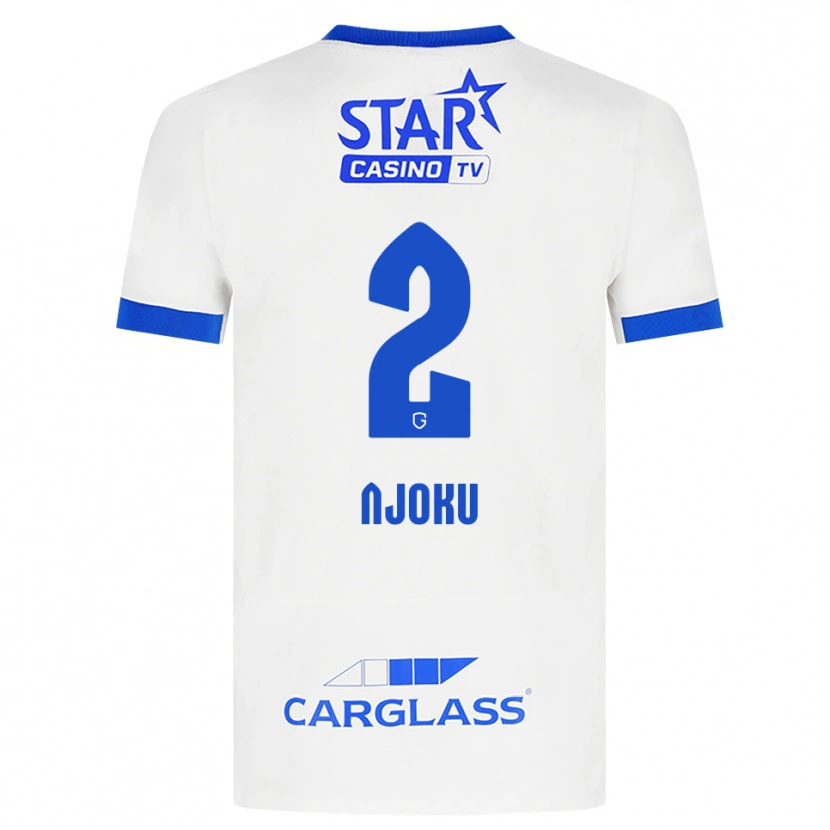 Danxen Men Junior Njoku #2 White Blue Away Jersey 2026/27 T-Shirt