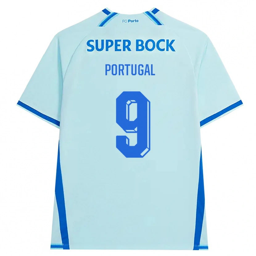Danxen Men Tiago Portugal #9 Lightcyan Blue Third Jersey 2026/27 T-Shirt