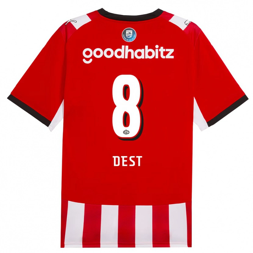 Danxen Women Sergiño Dest #8 Red White Black Home Jersey 2026/27 T-Shirt
