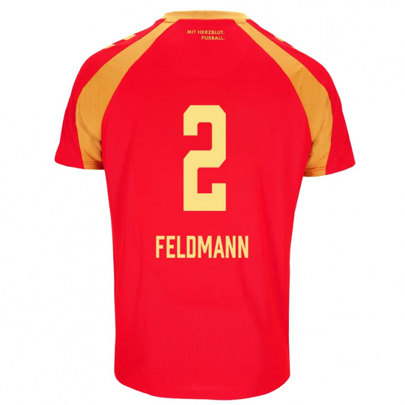 Danxen Women Ole Feldmann #2 Red Orange Black Away Jersey 2026/27 T-Shirt