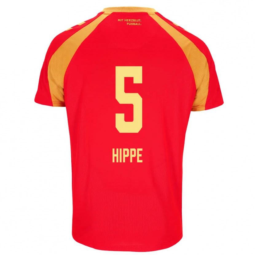 Danxen Women Maximilian Hippe #5 Red Orange Black Away Jersey 2026/27 T-Shirt