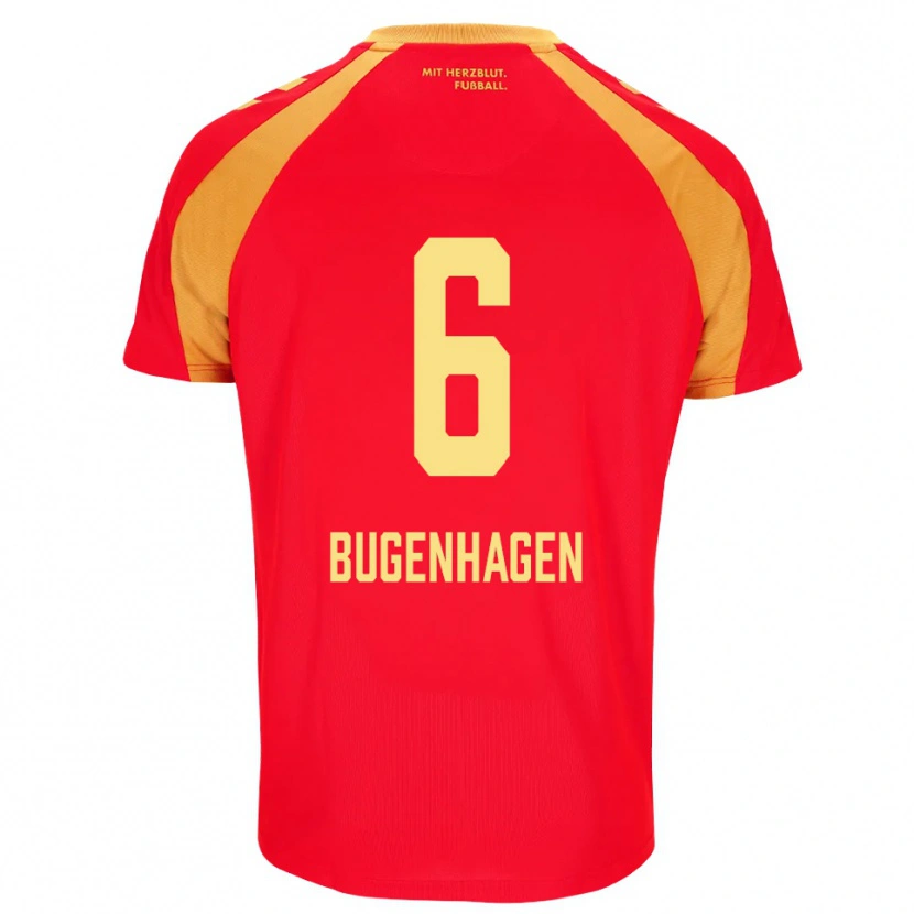 Danxen Women Julius Bugenhagen #6 Red Orange Black Away Jersey 2026/27 T-Shirt