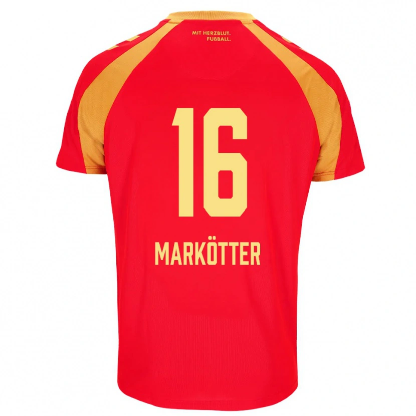 Danxen Women Jonah Markötter #16 Red Orange Black Away Jersey 2026/27 T-Shirt