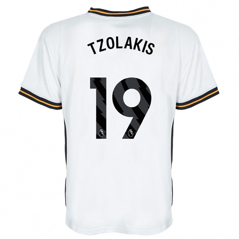 Danxen Women Konstantinos Tzolakis #19 White Orange Black Away Jersey 2026/27 T-Shirt