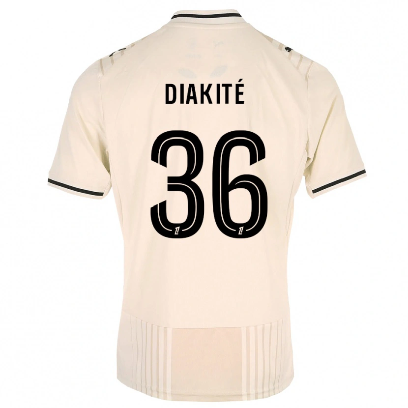 Danxen Women Amadou Diakité #36 Oldlace Black Antiquewhite Away Jersey 2026/27 T-Shirt