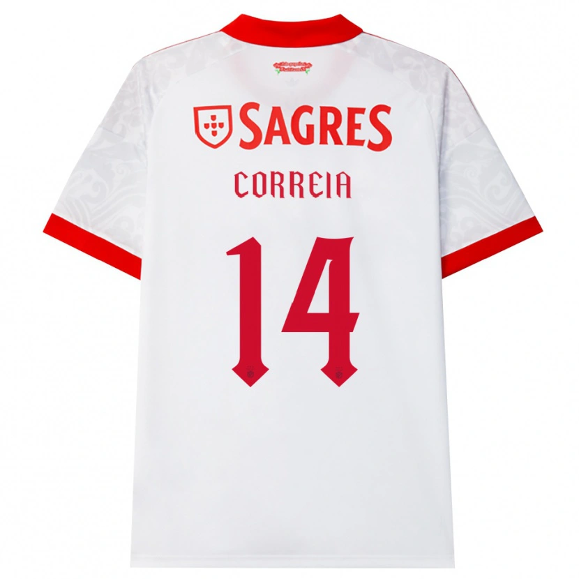 Danxen Women Rúben Correia #14 White Red Yellow Away Jersey 2026/27 T-Shirt