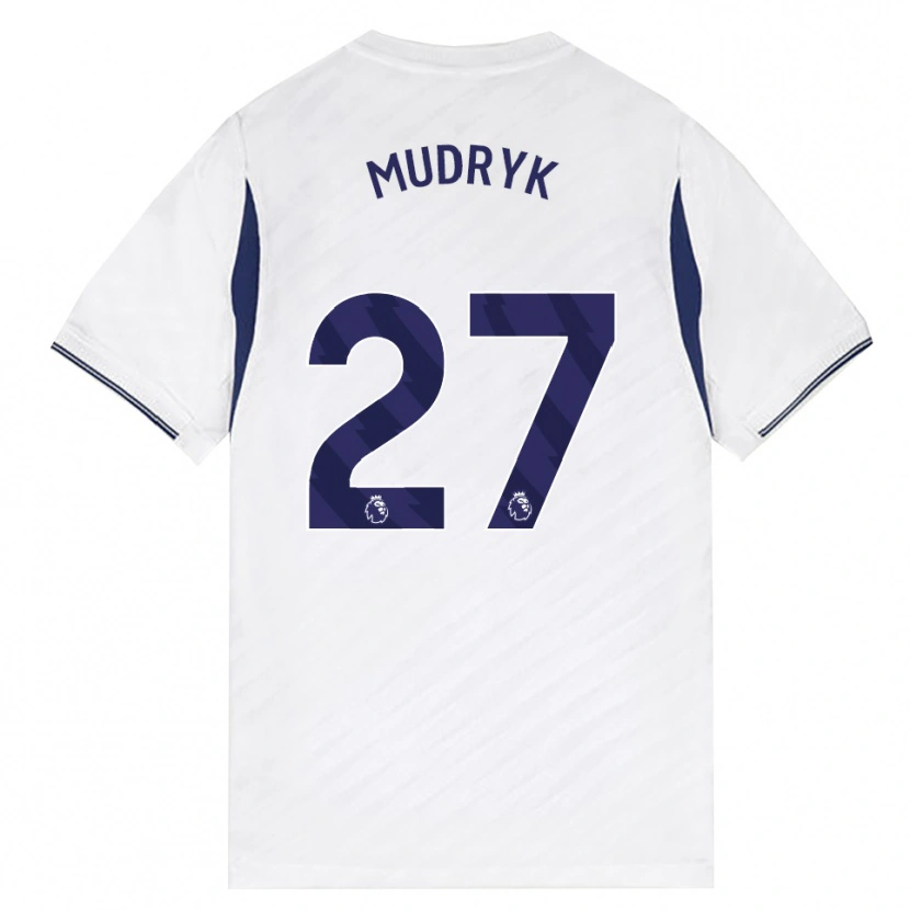 Danxen Kid Mykhaylo Mudryk #27 White Red Purple Home Jersey 2026/27 T-Shirt