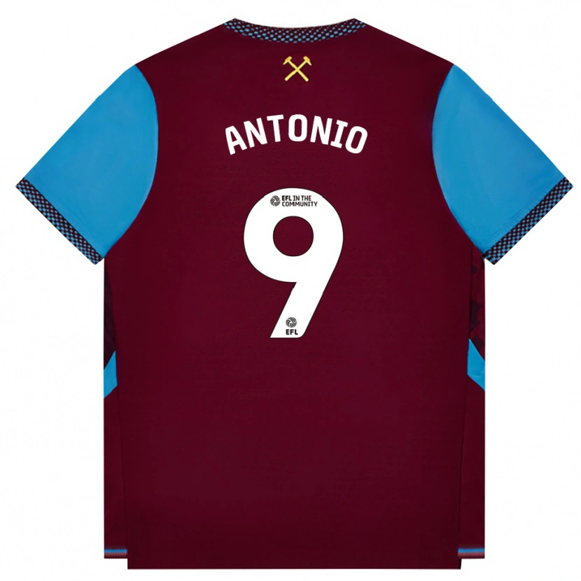 Danxen Kid Michail Antonio #9 Burgundy Cornflower Blue Home Jersey 2026/27 T-Shirt