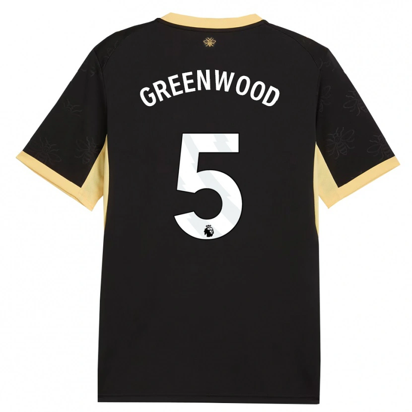 Danxen Kid Alex Greenwood #5 Black Yellow Away Jersey 2026/27 T-Shirt