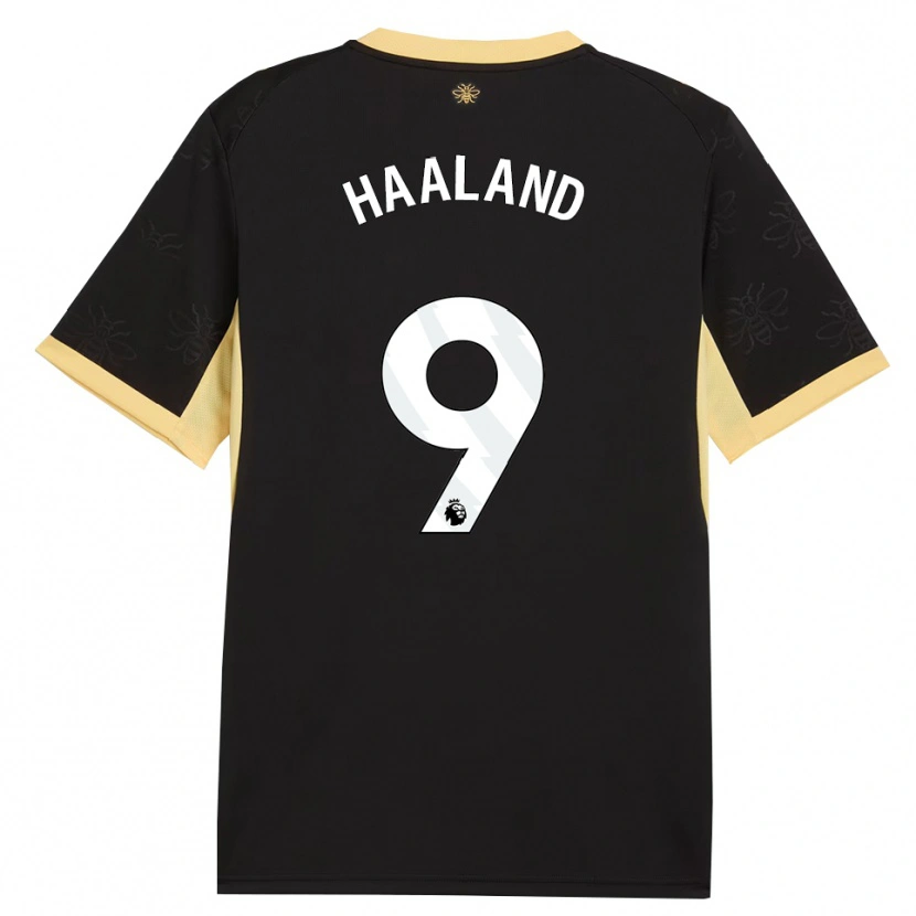 Danxen Kid Erling Haaland #9 Black Yellow Away Jersey 2026/27 T-Shirt