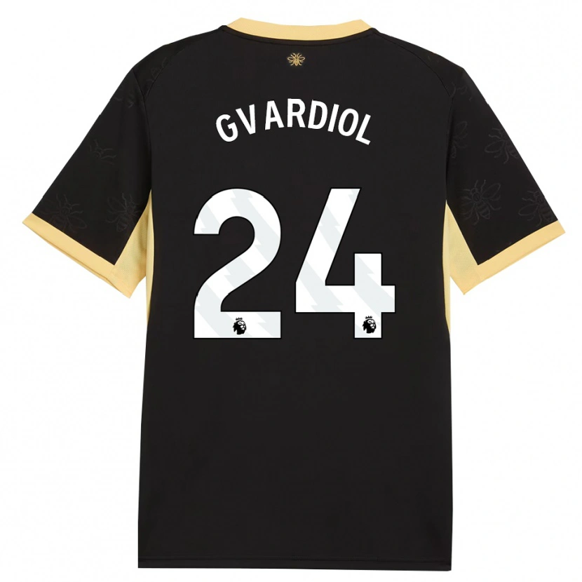 Danxen Kid Josko Gvardiol #24 Black Yellow Away Jersey 2026/27 T-Shirt