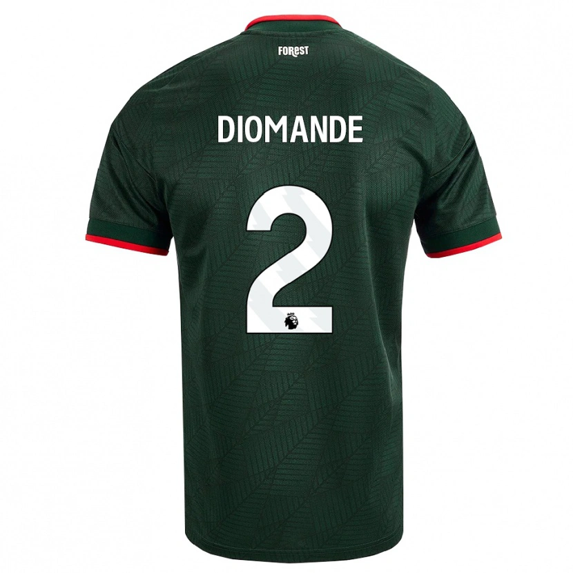 Danxen Kid Ousmane Diomande #2 Dark Green Red Away Jersey 2026/27 T-Shirt