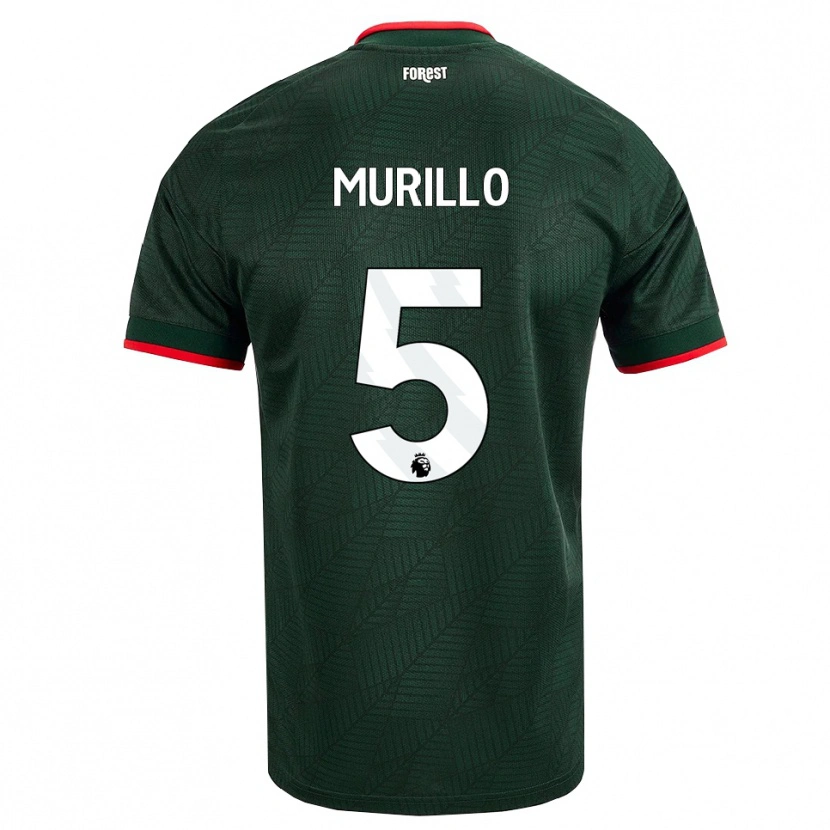Danxen Kid Murillo Santiago Costa Dos Santos #5 Dark Green Red Away Jersey 2026/27 T-Shirt