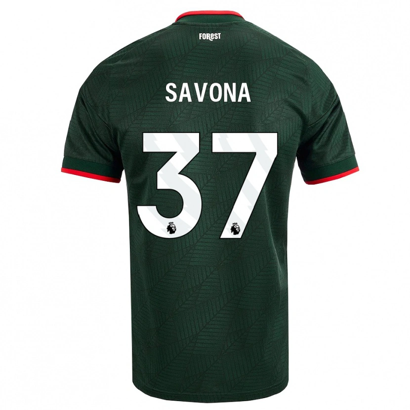 Danxen Kid Nicolò Savona #37 Dark Green Red Away Jersey 2026/27 T-Shirt