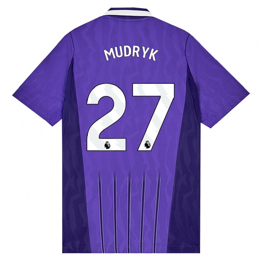 Danxen Kid Mykhaylo Mudryk #27 Purple White Third Jersey 2026/27 T-Shirt