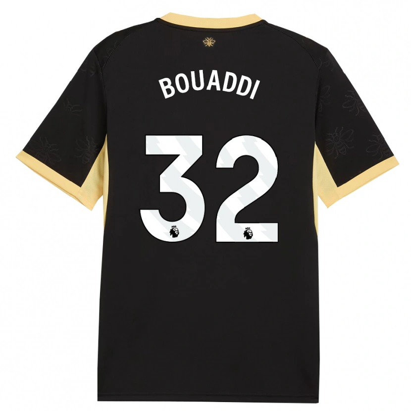 Danxen Kid Ayyoub Bouaddi #32 Black Yellow Away Jersey 2026/27 T-Shirt