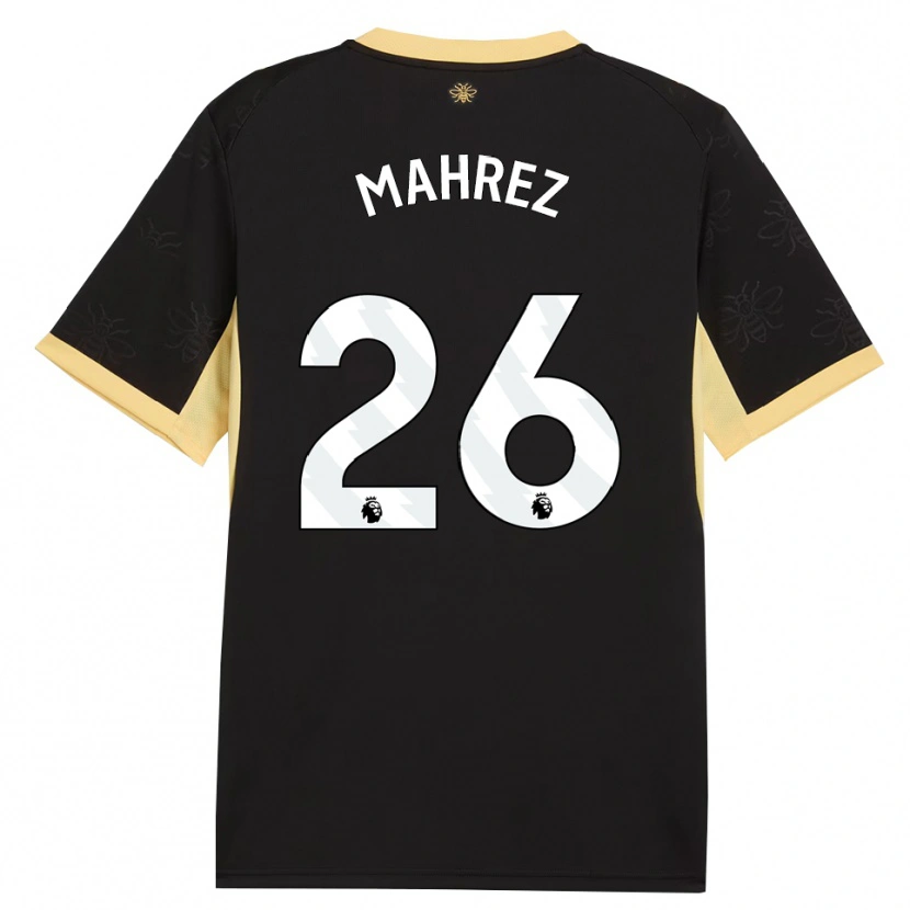 Danxen Men Riyad Mahrez #26 Black Yellow Away Jersey 2026/27 T-Shirt