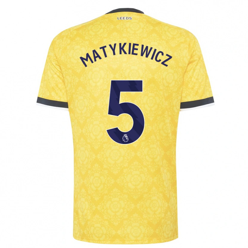 Danxen Men Luke Matykiewicz #5 Yellow White Black Away Jersey 2026/27 T-Shirt