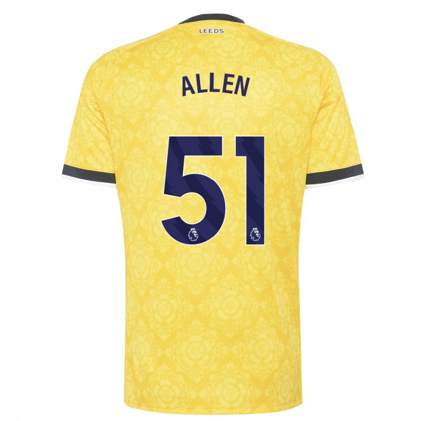 Danxen Men Charlie Allen #51 Yellow White Black Away Jersey 2026/27 T-Shirt