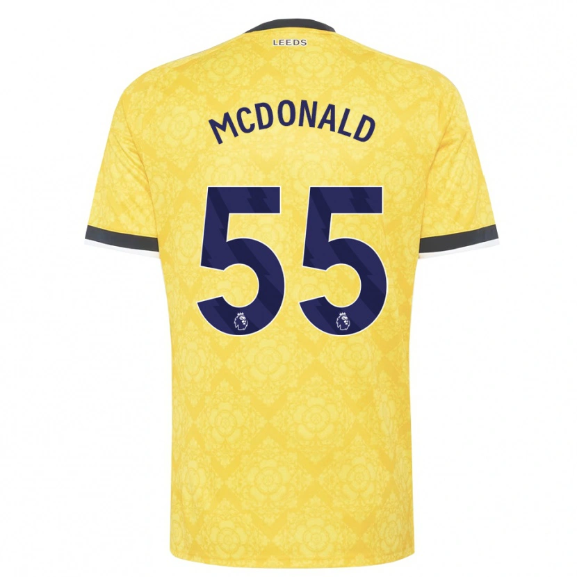 Danxen Men Josh Mcdonald #55 Yellow White Black Away Jersey 2026/27 T-Shirt