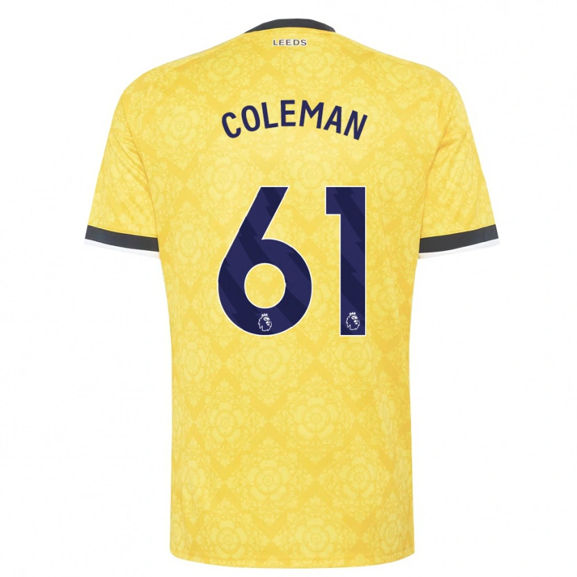 Danxen Men Cian Coleman #61 Yellow White Black Away Jersey 2026/27 T-Shirt