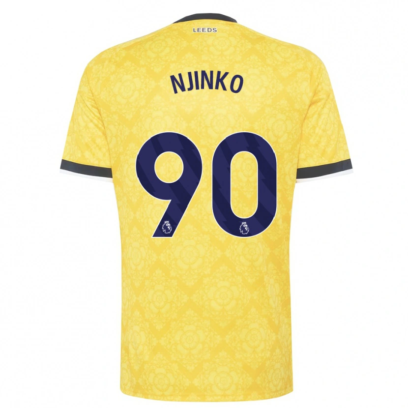 Danxen Men Carrick Njinko #90 Yellow White Black Away Jersey 2026/27 T-Shirt