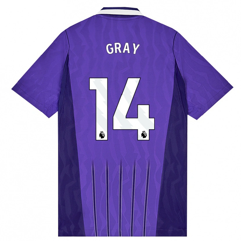 Danxen Men Archie Gray #14 Purple White Third Jersey 2026/27 T-Shirt