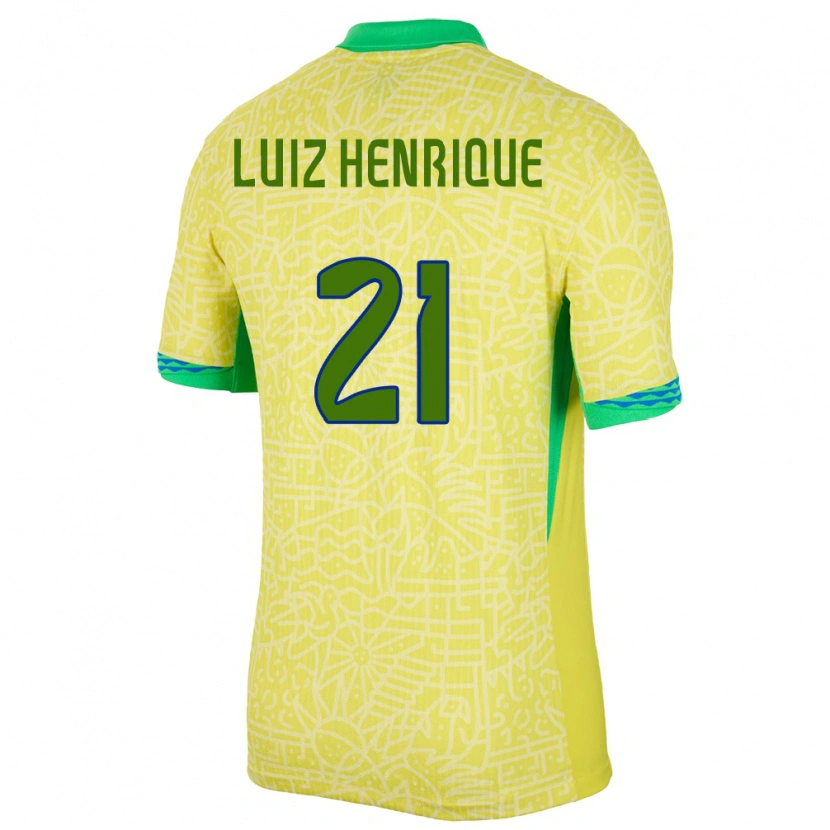 Danxen Kid Brazil Luiz Henrique #21 Yellow Home Jersey 24-26 T-Shirt