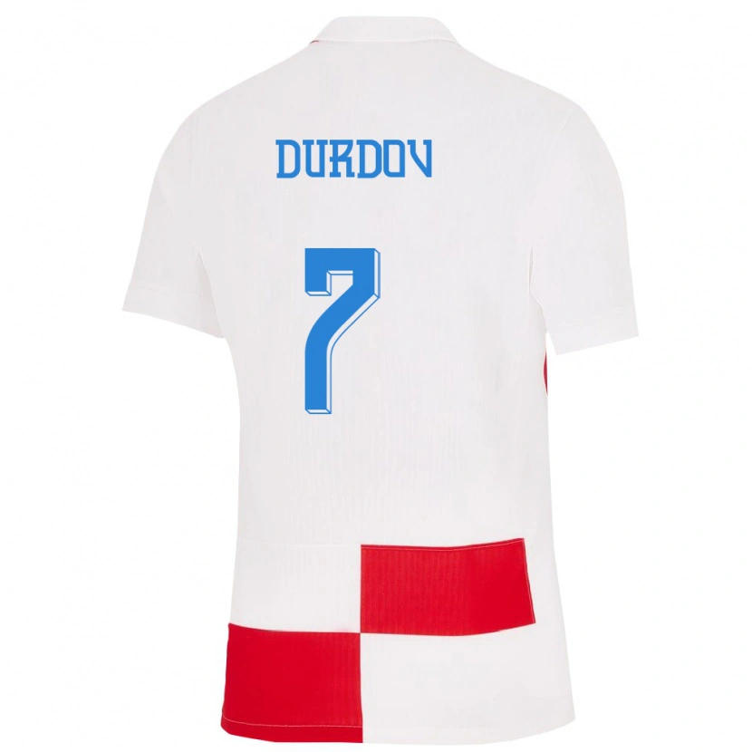 Danxen Kid Croatia Bruno Durdov #7 White Red Home Jersey 24-26 T-Shirt
