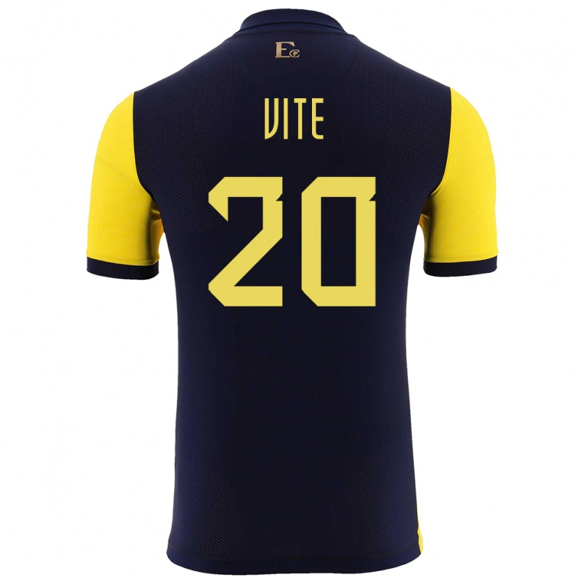 Danxen Kid Ecuador Pedro Vite #20 Yellow Home Jersey 24-26 T-Shirt