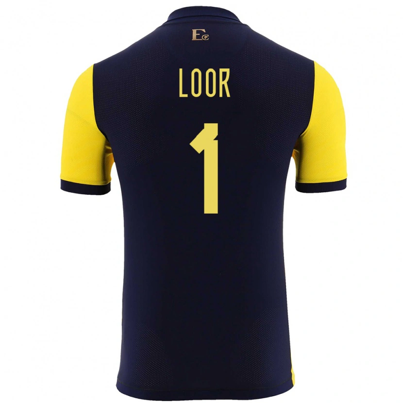 Danxen Kid Ecuador Cristhian Loor #1 Yellow Home Jersey 24-26 T-Shirt