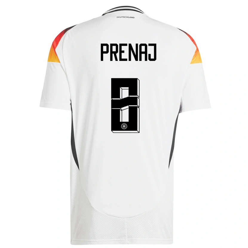Danxen Kid Germany Christian Prenaj #8 White Home Jersey 24-26 T-Shirt