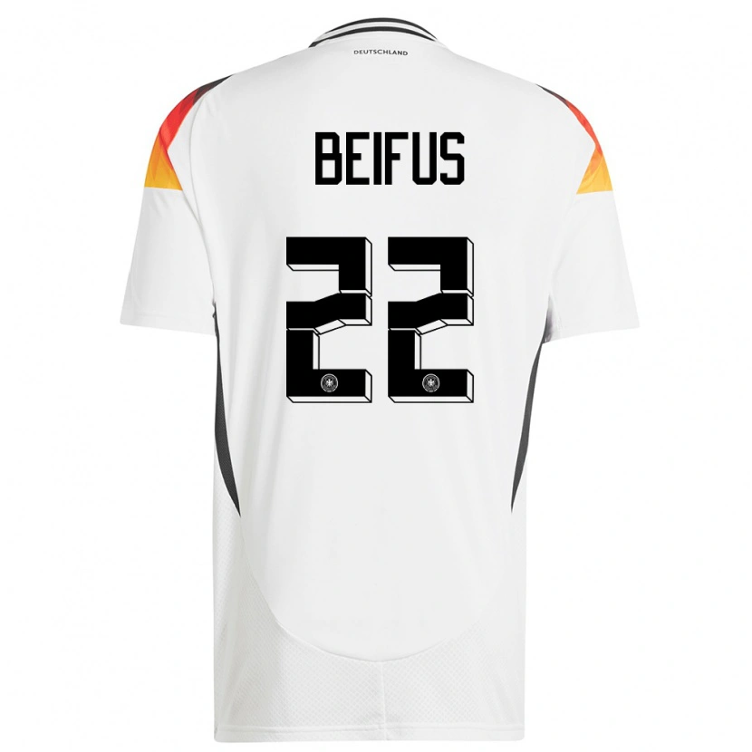 Danxen Kid Germany Marcel Beifus #22 White Home Jersey 24-26 T-Shirt