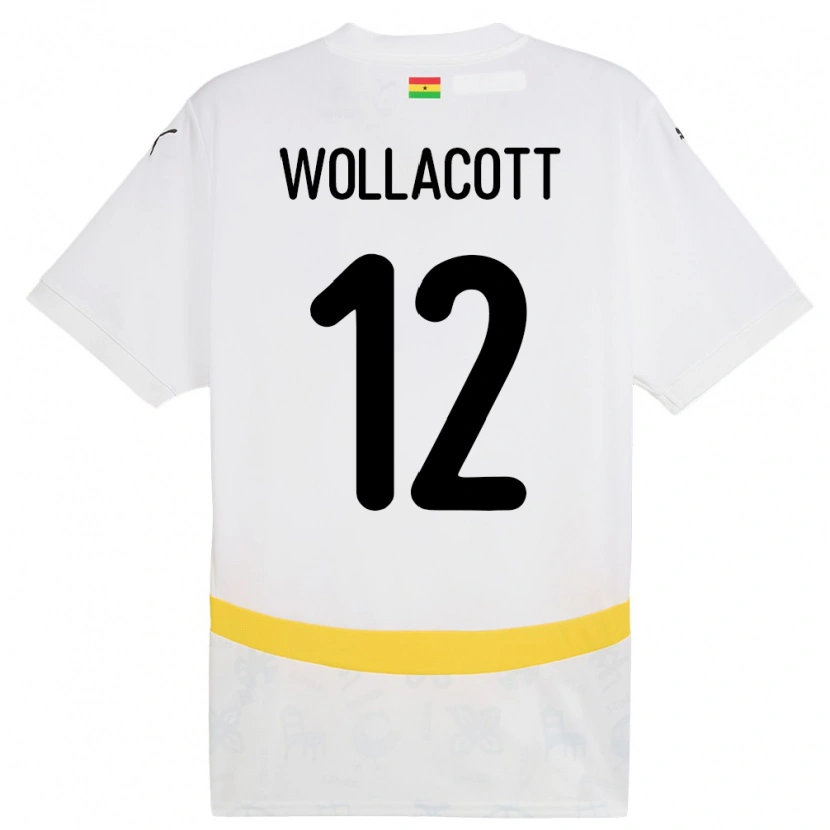 Danxen Kid Ghana Joe Wollacott #12 White Home Jersey 24-26 T-Shirt