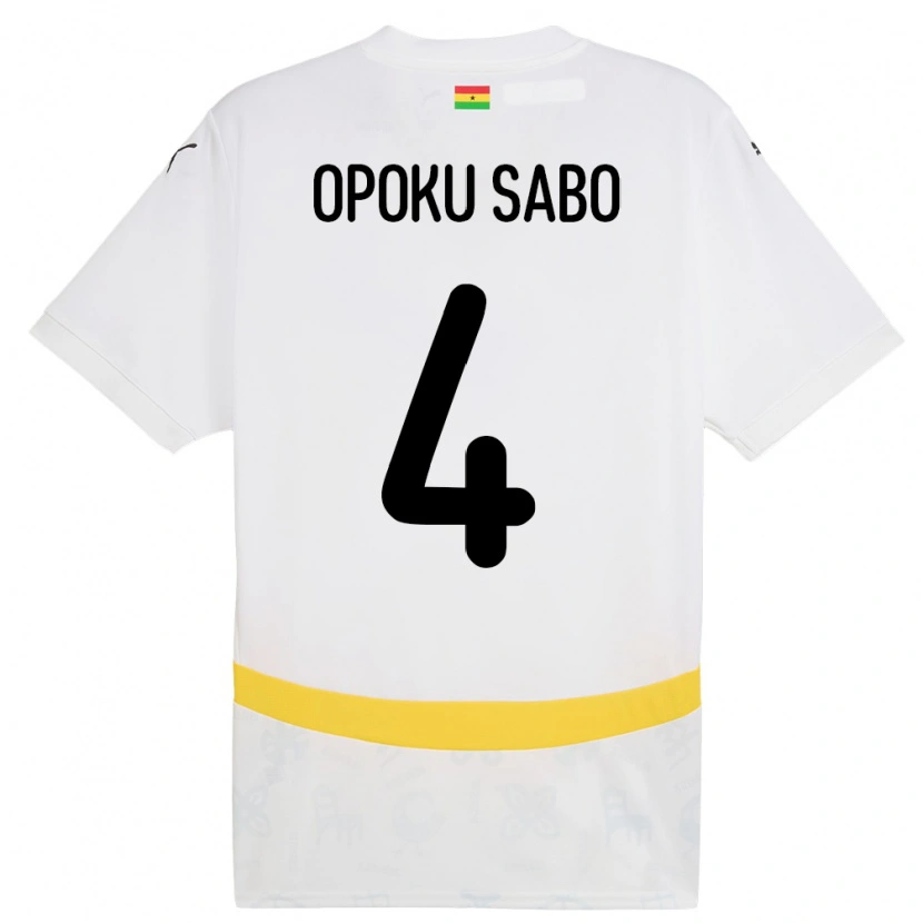 Danxen Kid Ghana Alex Opoku Sabo #4 White Home Jersey 24-26 T-Shirt