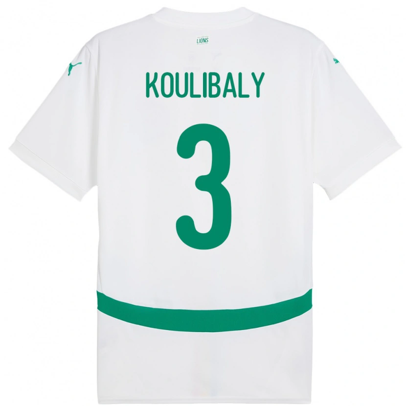 Danxen Kid Senegal Kalidou Koulibaly #3 White Home Jersey 24-26 T-Shirt