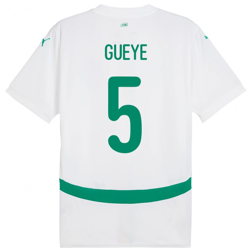 Danxen Kid Senegal Idrissa Gueye #5 White Home Jersey 24-26 T-Shirt