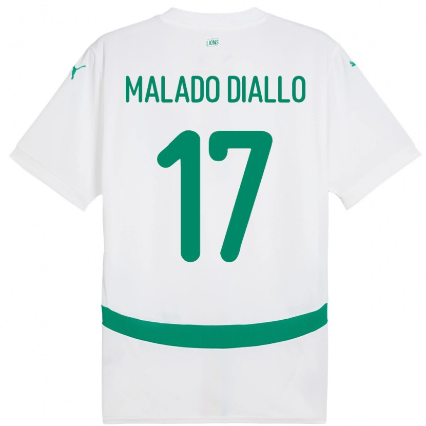 Danxen Kid Senegal Hapsatou Malado Diallo #17 White Home Jersey 24-26 T-Shirt