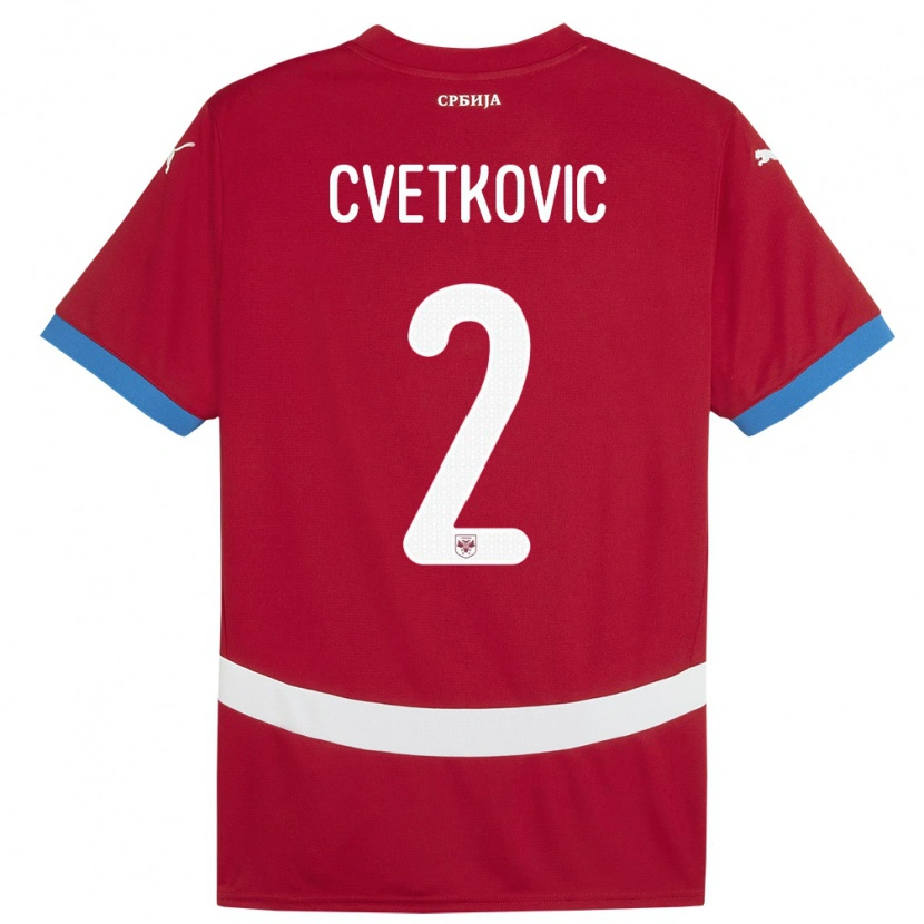 Danxen Kid Serbia Djordje Cvetkovic #2 Red Home Jersey 24-26 T-Shirt