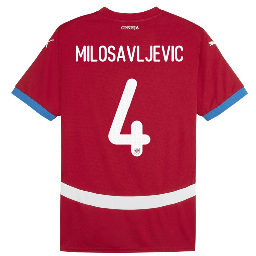 Danxen Kid Serbia Veljko Milosavljevic #4 Red Home Jersey 24-26 T-Shirt