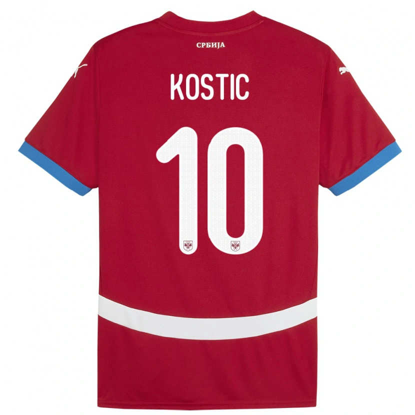 Danxen Kid Serbia Bogdan Kostic #10 Red Home Jersey 24-26 T-Shirt