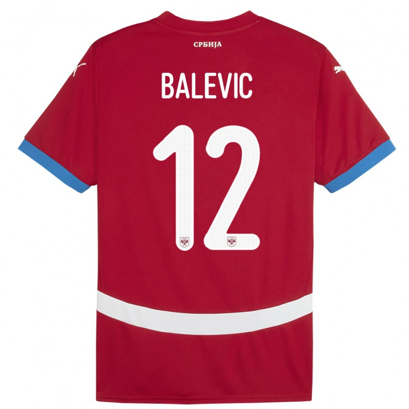 Danxen Kid Serbia Lazar Balevic #12 Red Home Jersey 24-26 T-Shirt